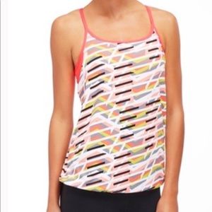 Fabletics Neon Patterned Racerback Tank Top, Size M